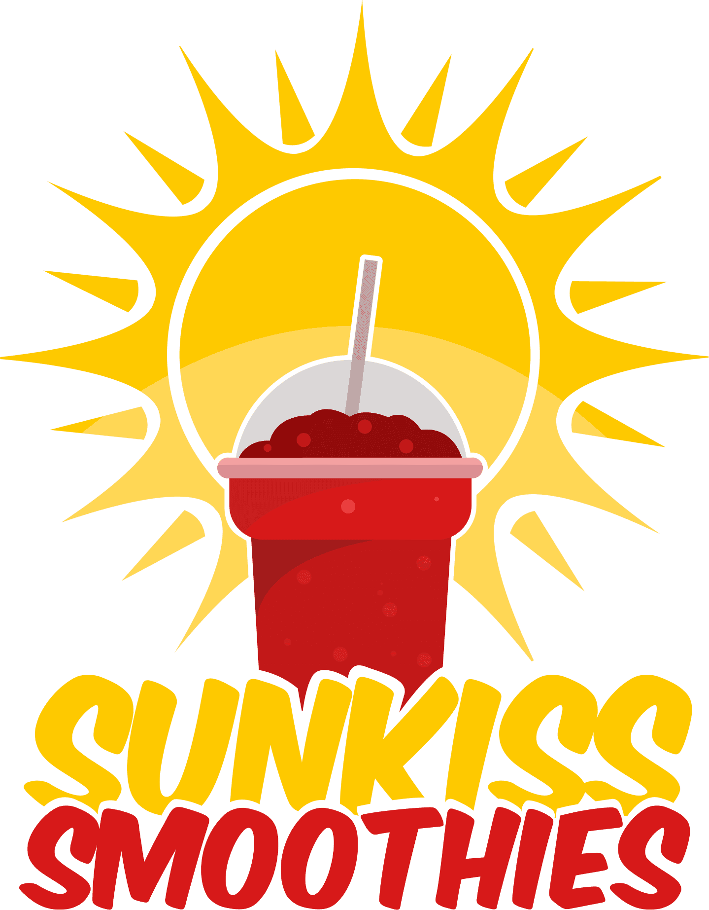 Sunkiss Smoothies logo - sun with smoothie cup